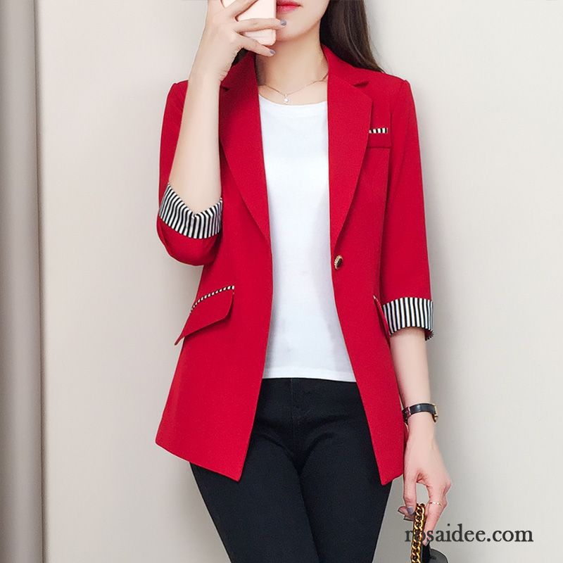 Blazer Damen Temperament Mantel Überzieher Neu Feder Sommer Rot