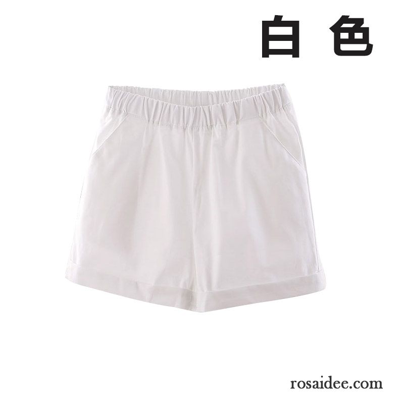 Chino Hose Frauen Hot Pants Weites Bein Damen Hohe Taille Freizeit Sommer Fett Weiß Lose Große Größe Süßigkeitfarben Kurze Hose Dünn Günstig