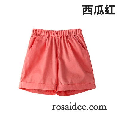 Chino Hose Frauen Hot Pants Weites Bein Damen Hohe Taille Freizeit Sommer Fett Weiß Lose Große Größe Süßigkeitfarben Kurze Hose Dünn Günstig