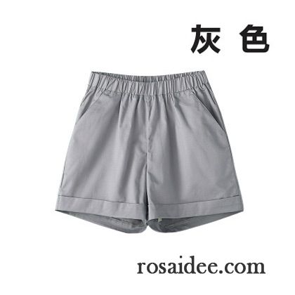 Chino Hose Frauen Hot Pants Weites Bein Damen Hohe Taille Freizeit Sommer Fett Weiß Lose Große Größe Süßigkeitfarben Kurze Hose Dünn Günstig