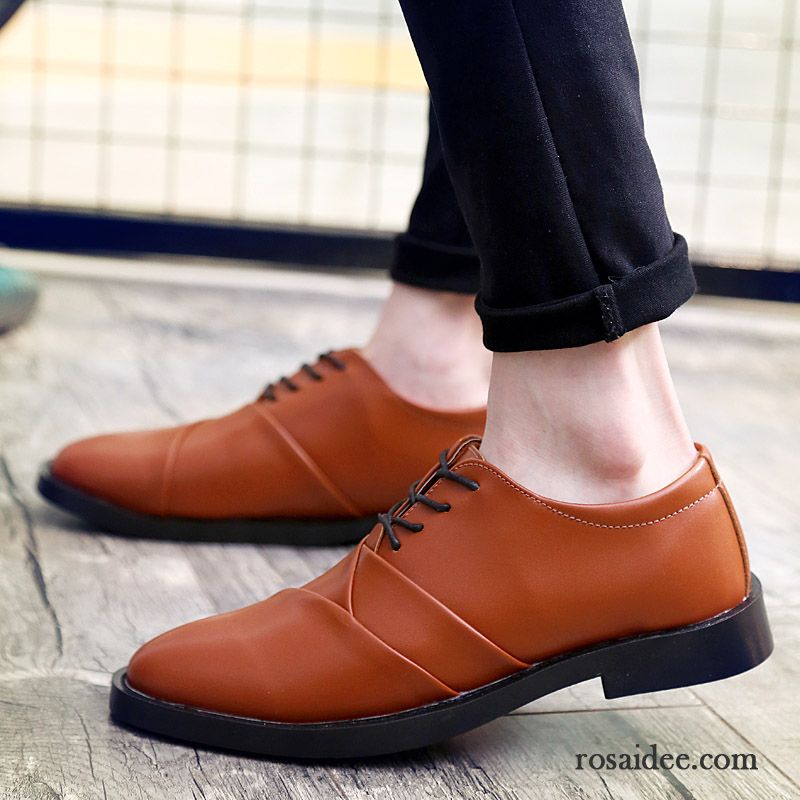 Exklusive Schuhe Herren Spitze Trend Casual Atmungsaktiv Feder Schwarz Schuhe Geschäft Sommer England Teenager Lederschue Herren Kaufen