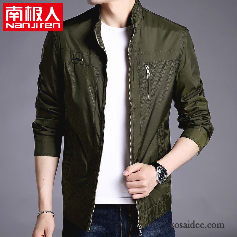 Gesteppte Herren Jacke Dünn Outwear Jacke Grün Herbst Jugend Kleider Mantel Schlank Herren Freizeit Rabatt