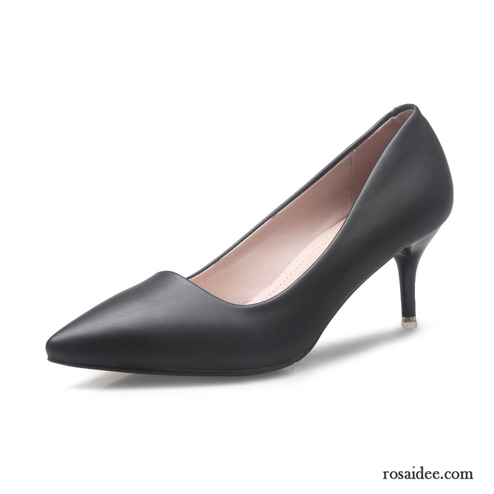 Graue Schuhe Absatz Schwarz Beruf Herbst Elegant Feder Pumps Schnürschuhe Spitze Neue Allgleiches Dünne Fersen Kaufen