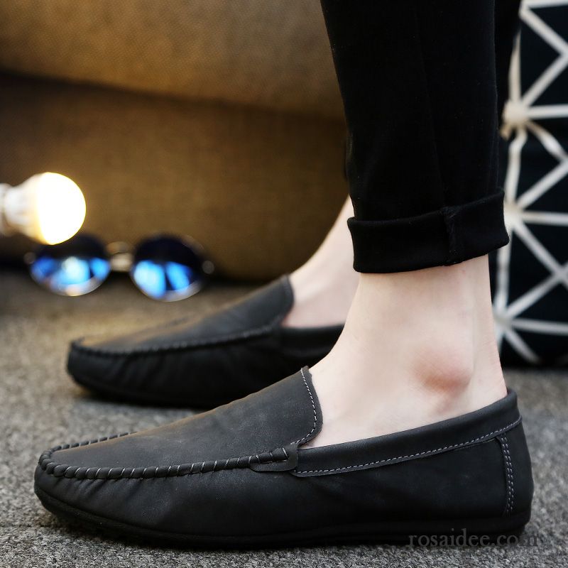 Halbschuhe Herren Leder Casual Sommer Schuhe Herren Trend Faul Neue Feder Slip-on Niedrig Günstig