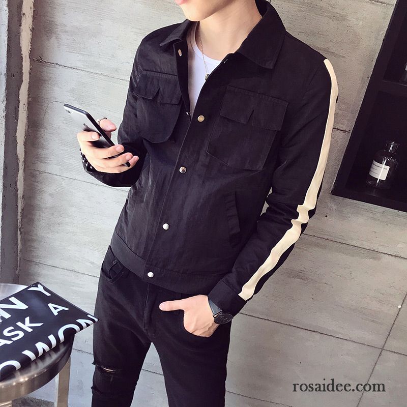 Herren Blouson Beige Herren Neu Jacke Freizeit Feder Trend Herbst Schlank Rote Überzieher Billig