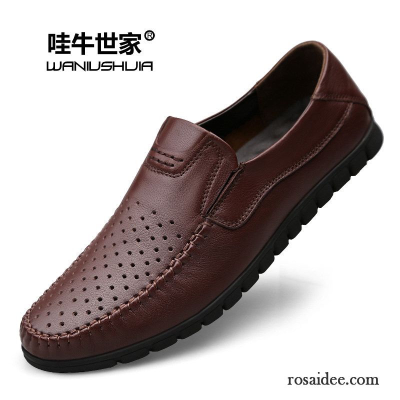 Lederschuhe Herren Lederschue Echtleder Casual Neue Weiche Sohle Braun