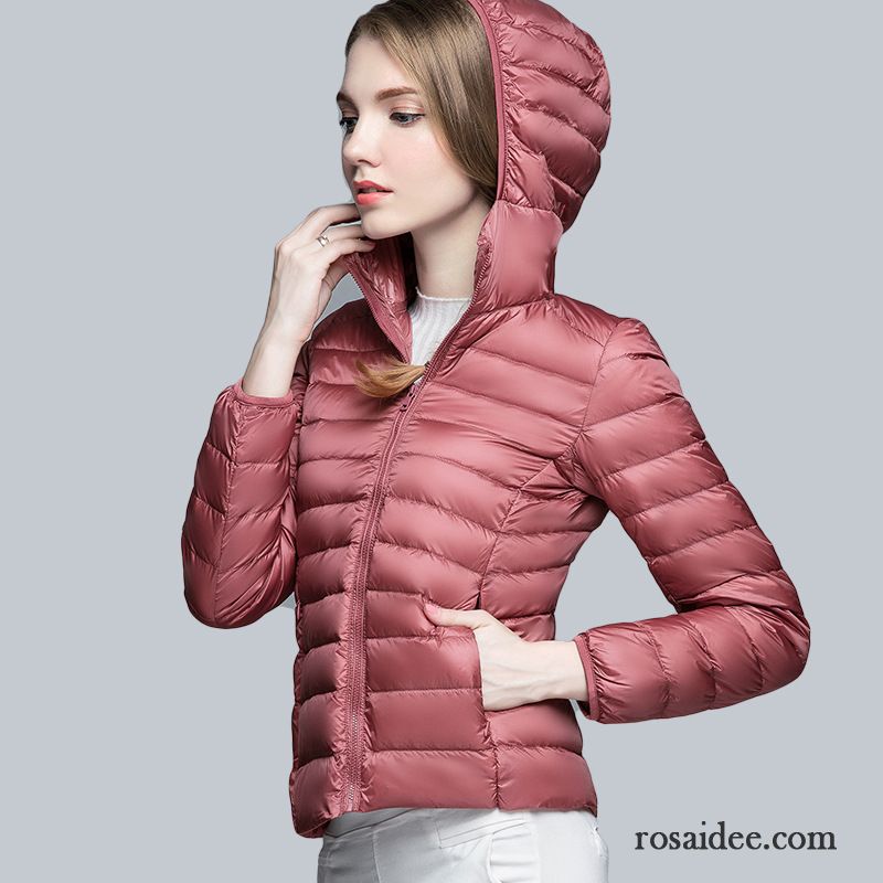 Leichte Steppjacke Damen Rosa Winter Herbst Licht Kapuze Mode Daunenjacke Kurzer Absatz Überzieher Neu Damen Kaufen