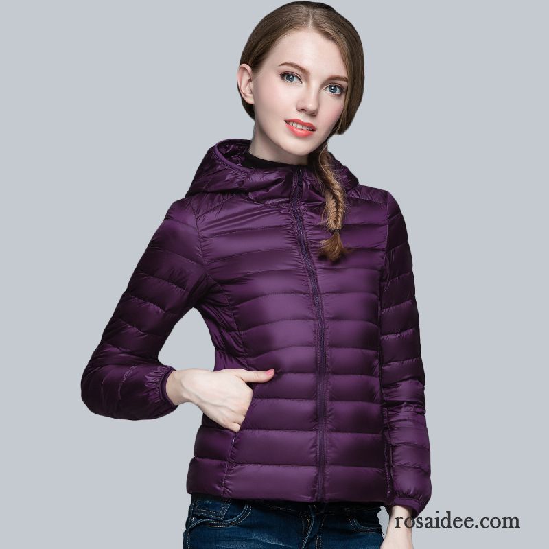 Leichte Steppjacke Damen Rosa Winter Herbst Licht Kapuze Mode Daunenjacke Kurzer Absatz Überzieher Neu Damen Kaufen