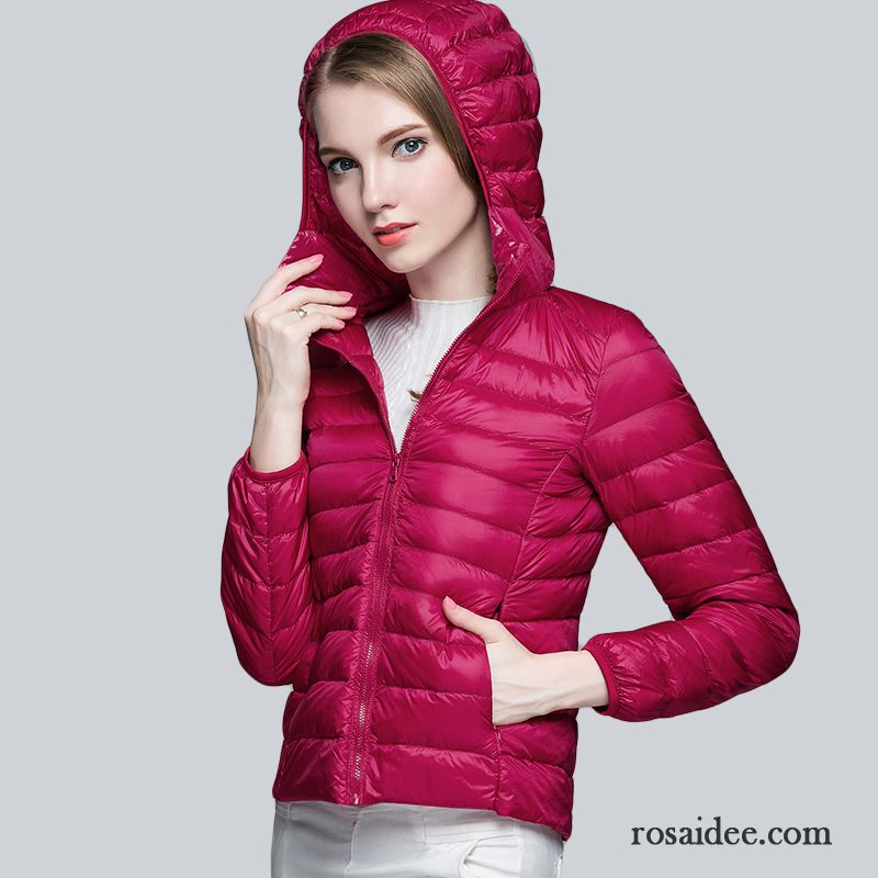 Leichte Steppjacke Damen Rosa Winter Herbst Licht Kapuze Mode Daunenjacke Kurzer Absatz Überzieher Neu Damen Kaufen