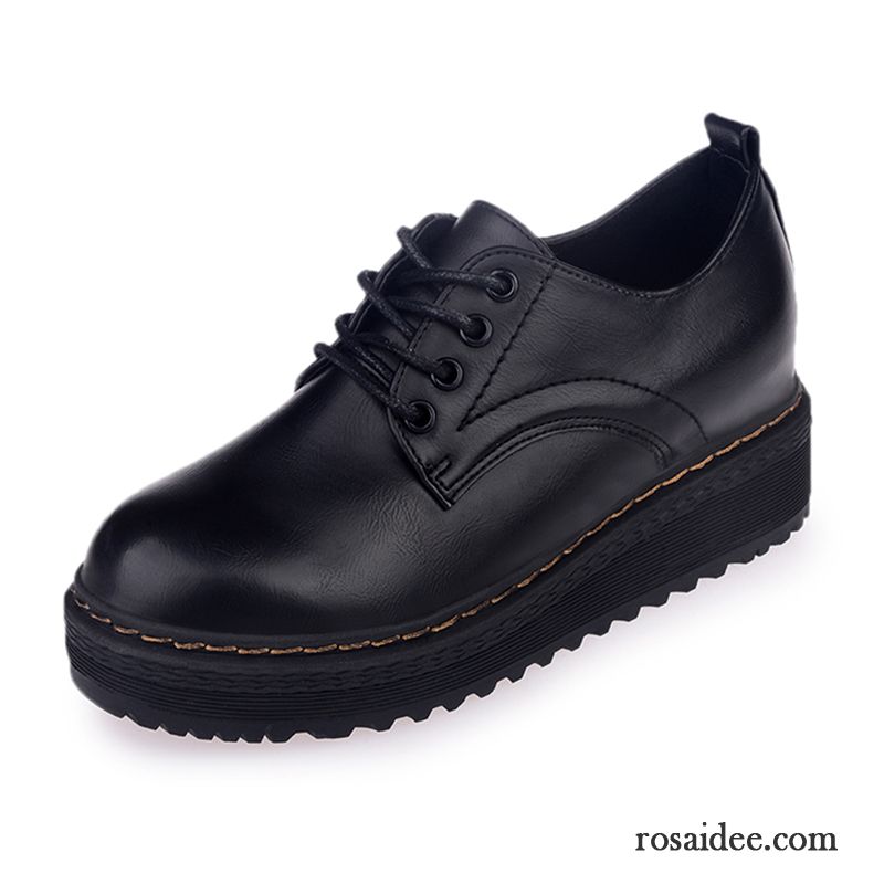 Online Schuhe Bestellen Schnürung Schuhe Retro Hochschule Wind Schüler England Dicke Sohle Feder Casual Schnürschuhe Damen Lederschuhe Erhöht Billig