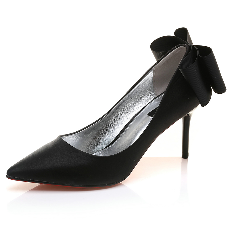 Pumps Rosa Schwarz Spitze Herbst Bogen Dünne Fersen Schnürschuhe Elegant Damen Pumps Neue Günstig