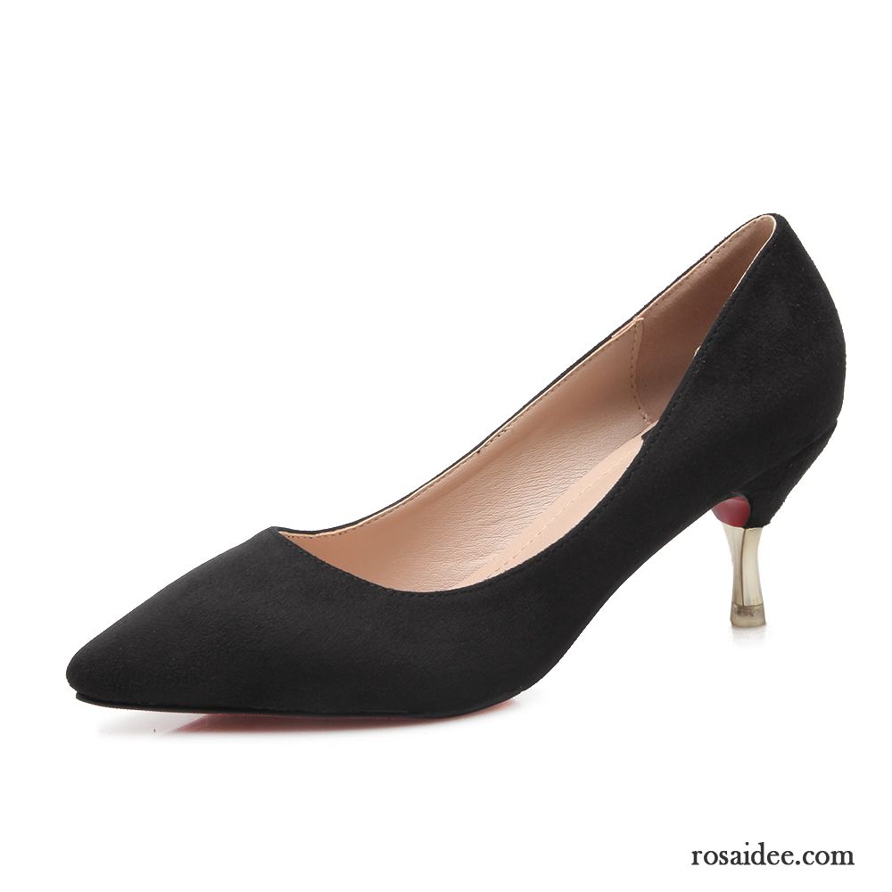 Rote Pumps Günstig Pumps Schwarz Herbst Rosa Dünne Fersen Damen Feder Schuhe Beruf Wildleder Hochzeit Schuhe Schnürschuhe Spitze