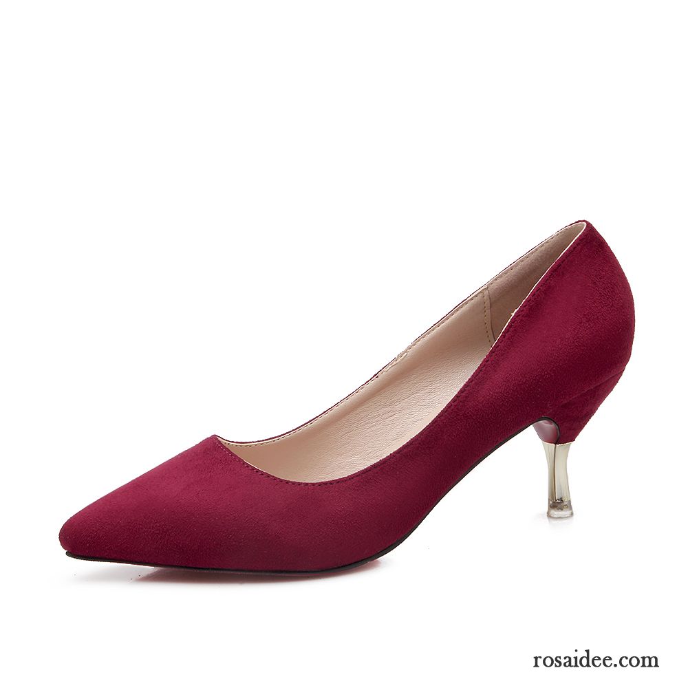 Rote Pumps Günstig Pumps Schwarz Herbst Rosa Dünne Fersen Damen Feder Schuhe Beruf Wildleder Hochzeit Schuhe Schnürschuhe Spitze