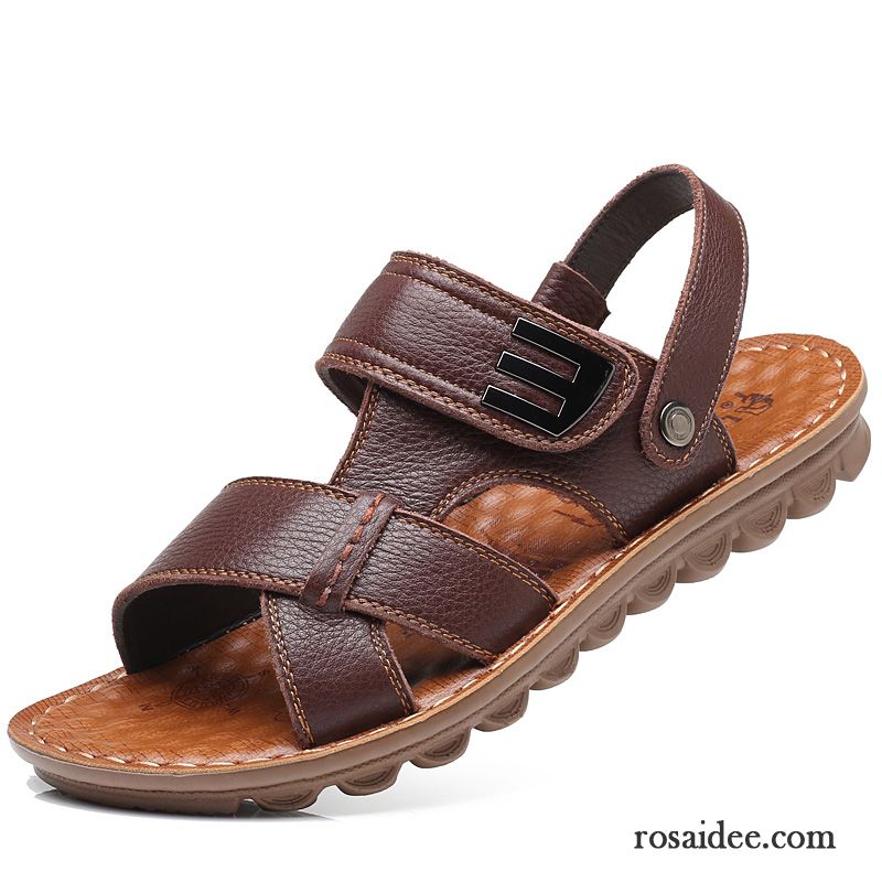 Sandalen Herren Dicke Sohle Casual Pantolette Neue Rutschsicher Trend Sandfarben Braun