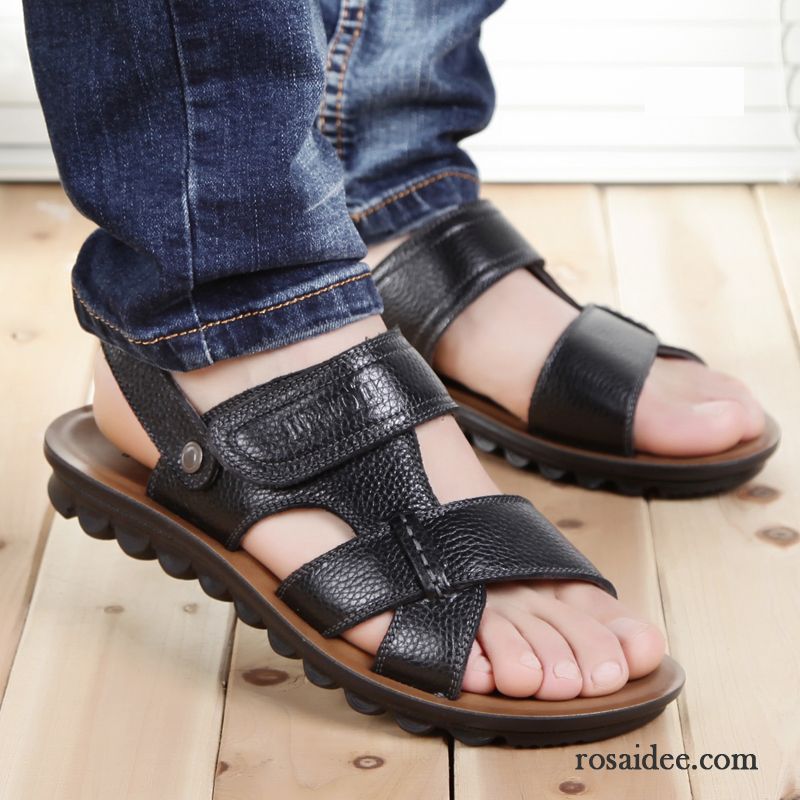 Sandalen Herren Dicke Sohle Casual Pantolette Neue Rutschsicher Trend Sandfarben Braun