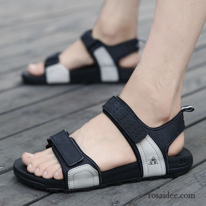 Sandalen Herren Neue Schuhe Waten Sommer Persönlichkeit Trend Sandfarben Schwarz