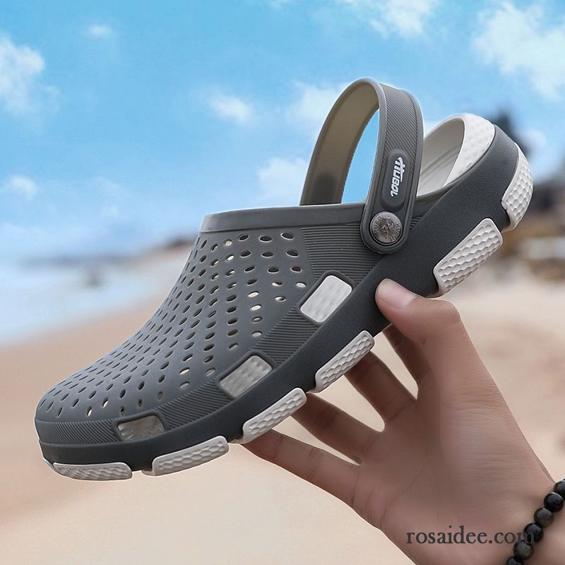 Sandalen Herren Neue Weiche Sohle Rutschsicher Trend Sommer Schuhe Sandfarben Braun