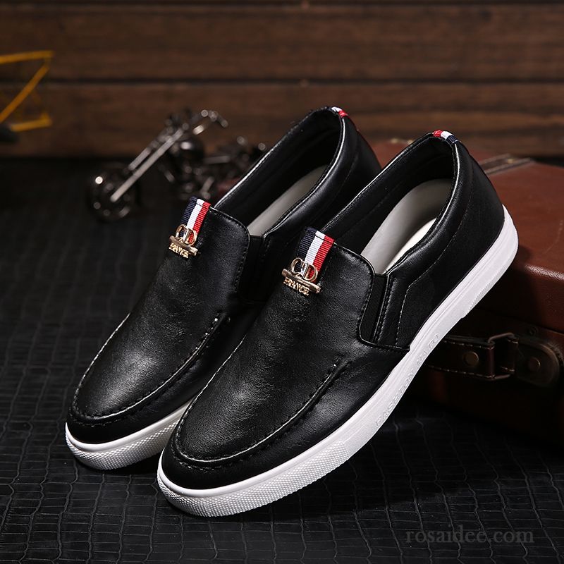 Schicke Herrenschuhe Herbst Skaterschuhe Lederschue Herren Halbschuhe Casual Faul Trend Weiß Rabatt