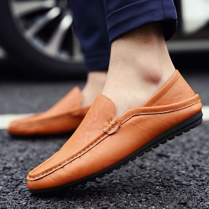 Weiße Leder Schuhe Herren Casual Lederschue Schuhe Slip-on Faul Herbst Herren Neue Trend Günstig