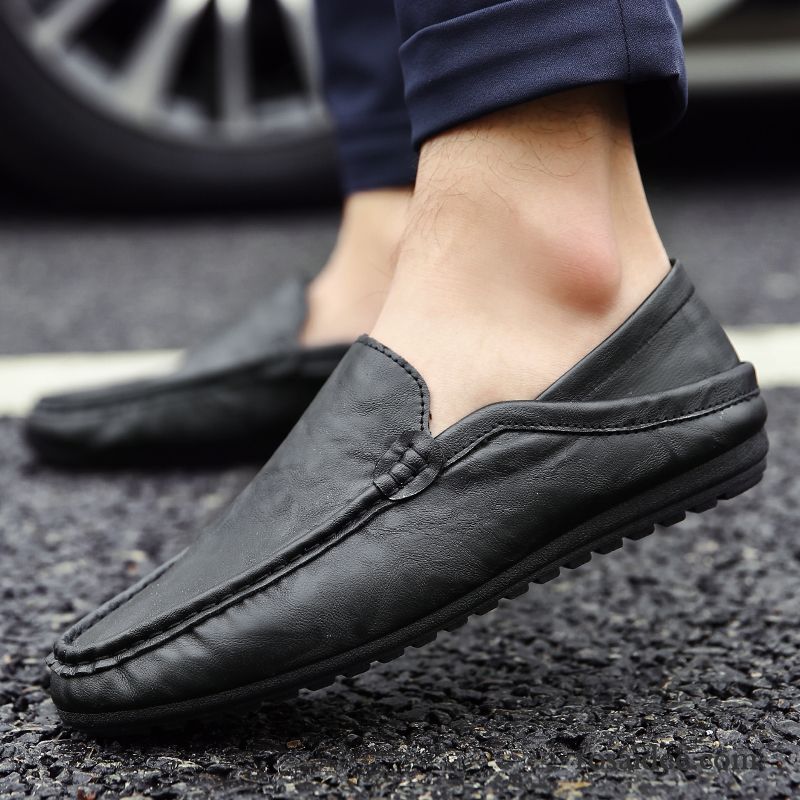 Weiße Leder Schuhe Herren Casual Lederschue Schuhe Slip-on Faul Herbst Herren Neue Trend Günstig