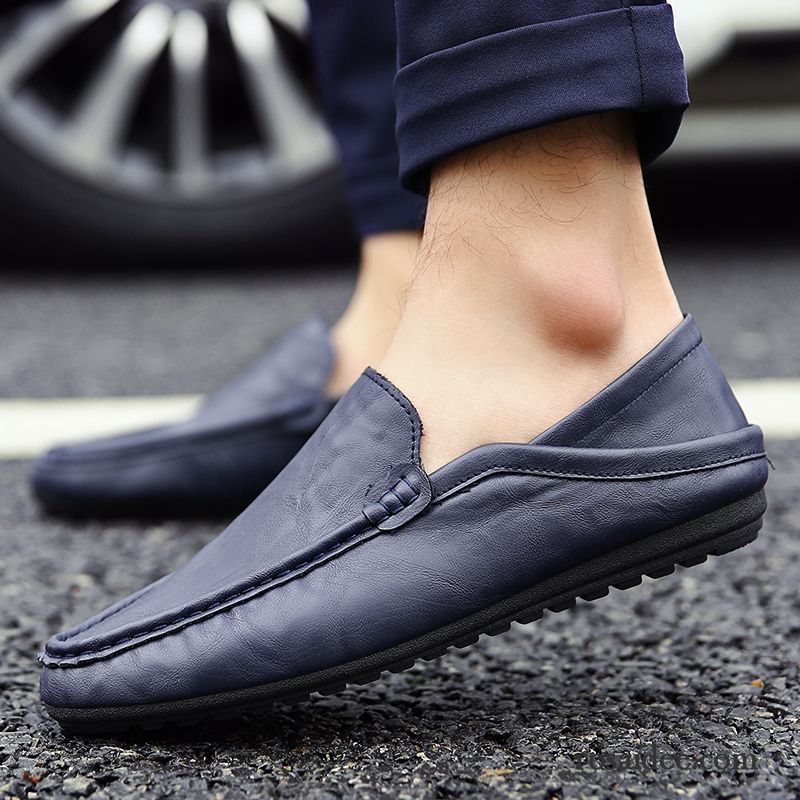 Weiße Leder Schuhe Herren Casual Lederschue Schuhe Slip-on Faul Herbst Herren Neue Trend Günstig