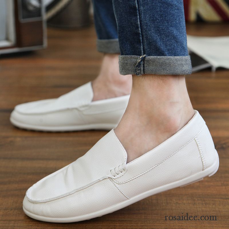 Weiße Leder Schuhe Herren Casual Lederschue Schuhe Slip-on Faul Herbst Herren Neue Trend Günstig