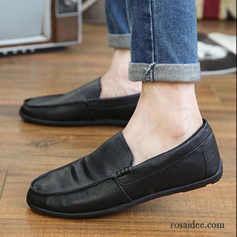 Weiße Leder Schuhe Herren Casual Lederschue Schuhe Slip-on Faul Herbst Herren Neue Trend Günstig