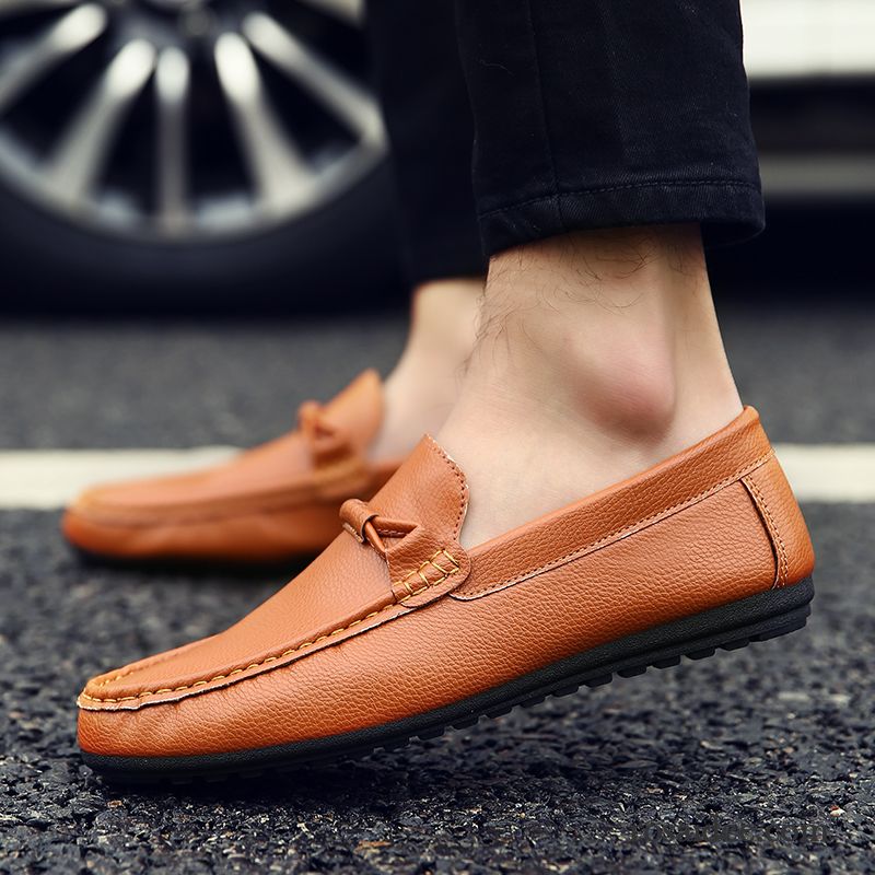 Weiße Leder Schuhe Herren Casual Lederschue Schuhe Slip-on Faul Herbst Herren Neue Trend Günstig