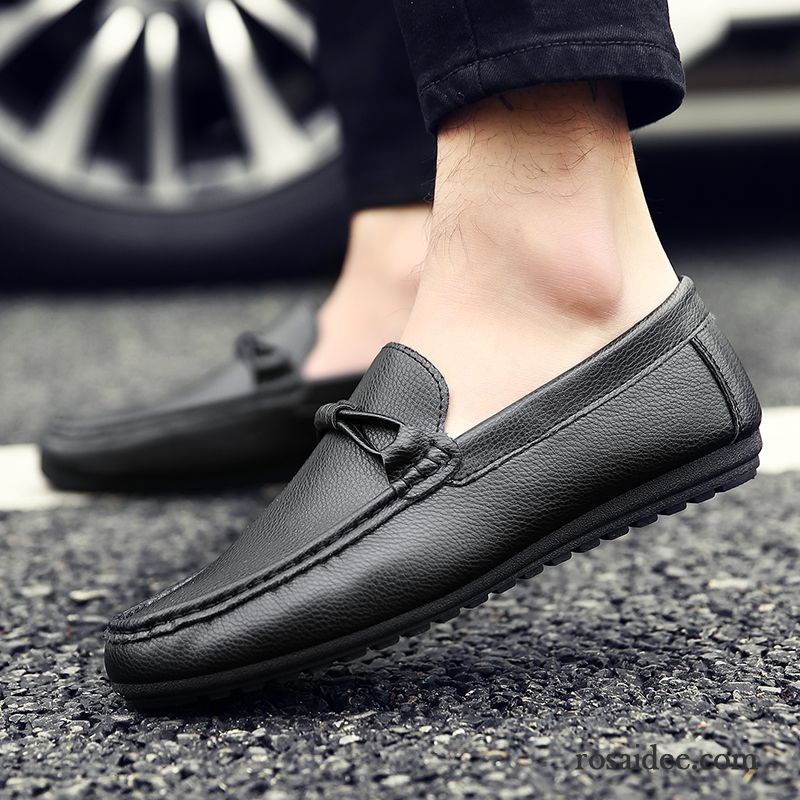 Weiße Leder Schuhe Herren Casual Lederschue Schuhe Slip-on Faul Herbst Herren Neue Trend Günstig