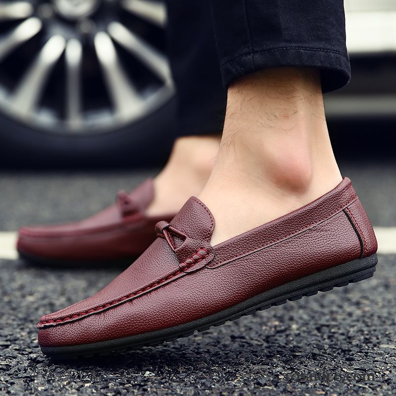 Weiße Leder Schuhe Herren Casual Lederschue Schuhe Slip-on Faul Herbst Herren Neue Trend Günstig