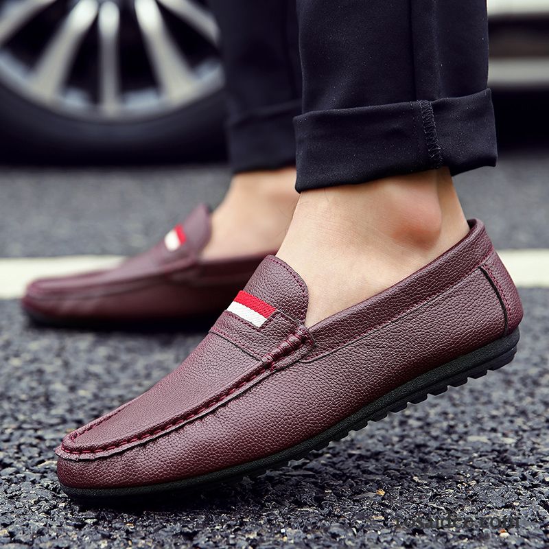 Weiße Leder Schuhe Herren Casual Lederschue Schuhe Slip-on Faul Herbst Herren Neue Trend Günstig