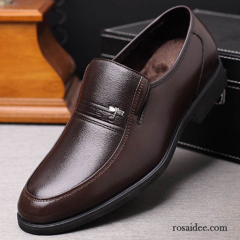 Welche Schuhe Zum Anzug Herren Baumwolle Schuhe Casual Echtleder Winter Lederschue Schwarz Geschäft Herren Plus Samt Rabatt