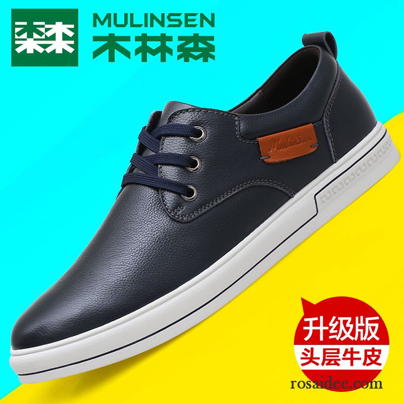 Winter Leder Schuhe Casual Feder Trend Allgleiches Herren Echtleder Herbst Blau Lederschue Schuhe Neue Skaterschuhe Günstig