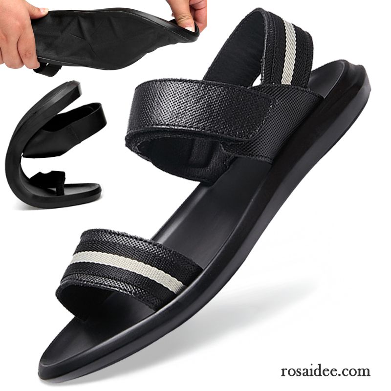 Sandalen Herren Weiche Sohle Rom Schuhe Sommer Neue Rutschsicher Sandfarben Schwarz